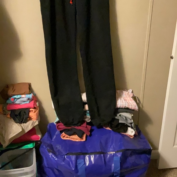 Black Sweatpants with Red Detail Relaxed Fit - Picture 2 of 9